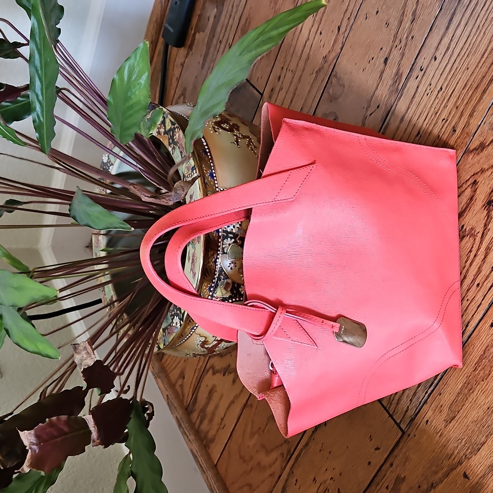Furla Jucca Small Saffiano Leather Tote Bag 🧡 Beautiful Color - Picture 10 of 16
